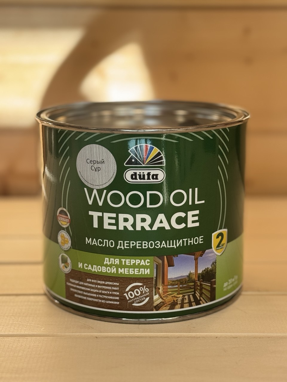 Масло Dufa WOOD OIL Terrace 2л Масло Dufa WOOD OIL Terrace лиственница 2л (1/2) — изображение 1