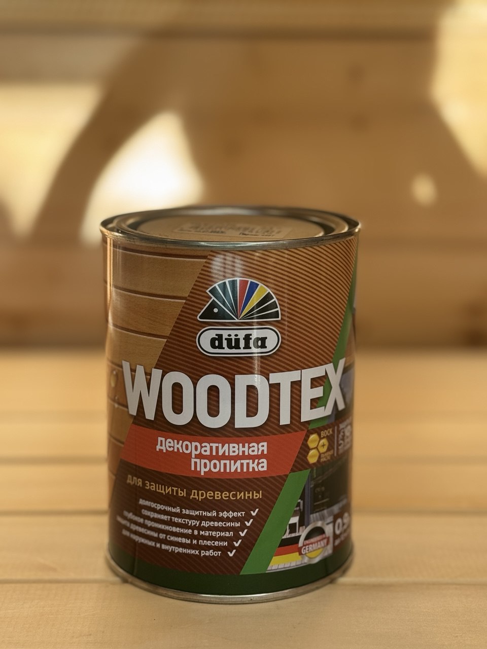 Пропитка WOODTEX декоративная в ассорт 0,9л Пропитка WOODTEX декоративная МАХАГОН 0,9л — изображение 1